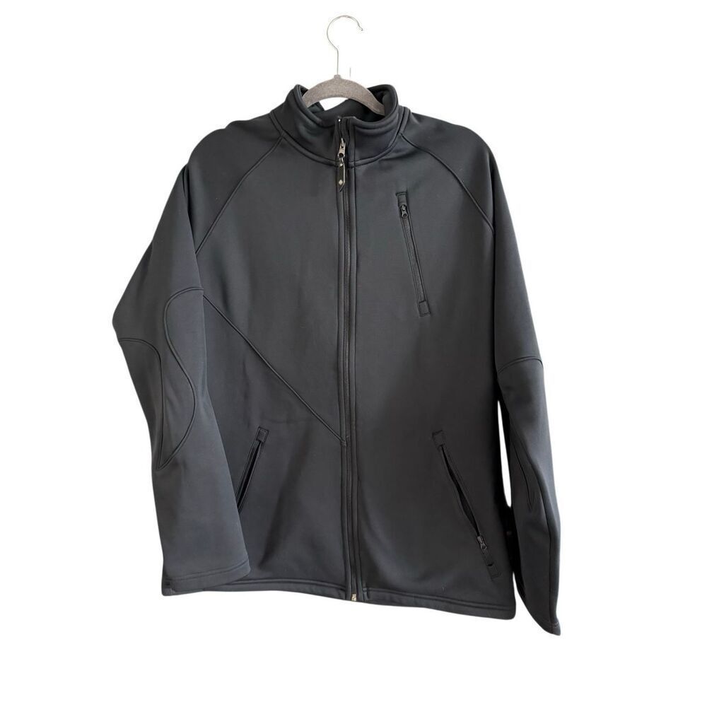 Sunice Mens Black Six Layers Softshell Full Zip Fleece Lined Golf Jacket Size XL